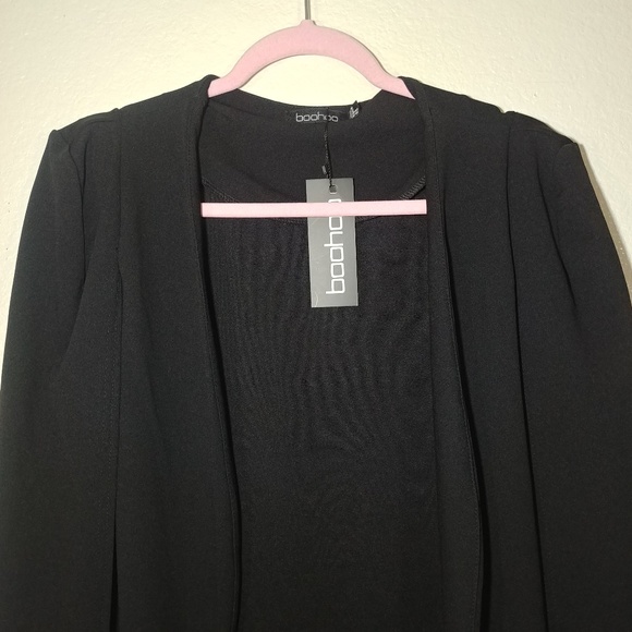 BooHoo Longline Tailored Crepe Cape NWT sz 12 - Picture 6 of 8